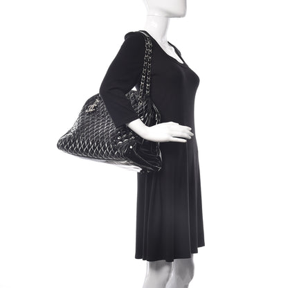 Chanel Patent Quilted Maxi Just Mademoiselle Bowling Bag Black 2 of 12