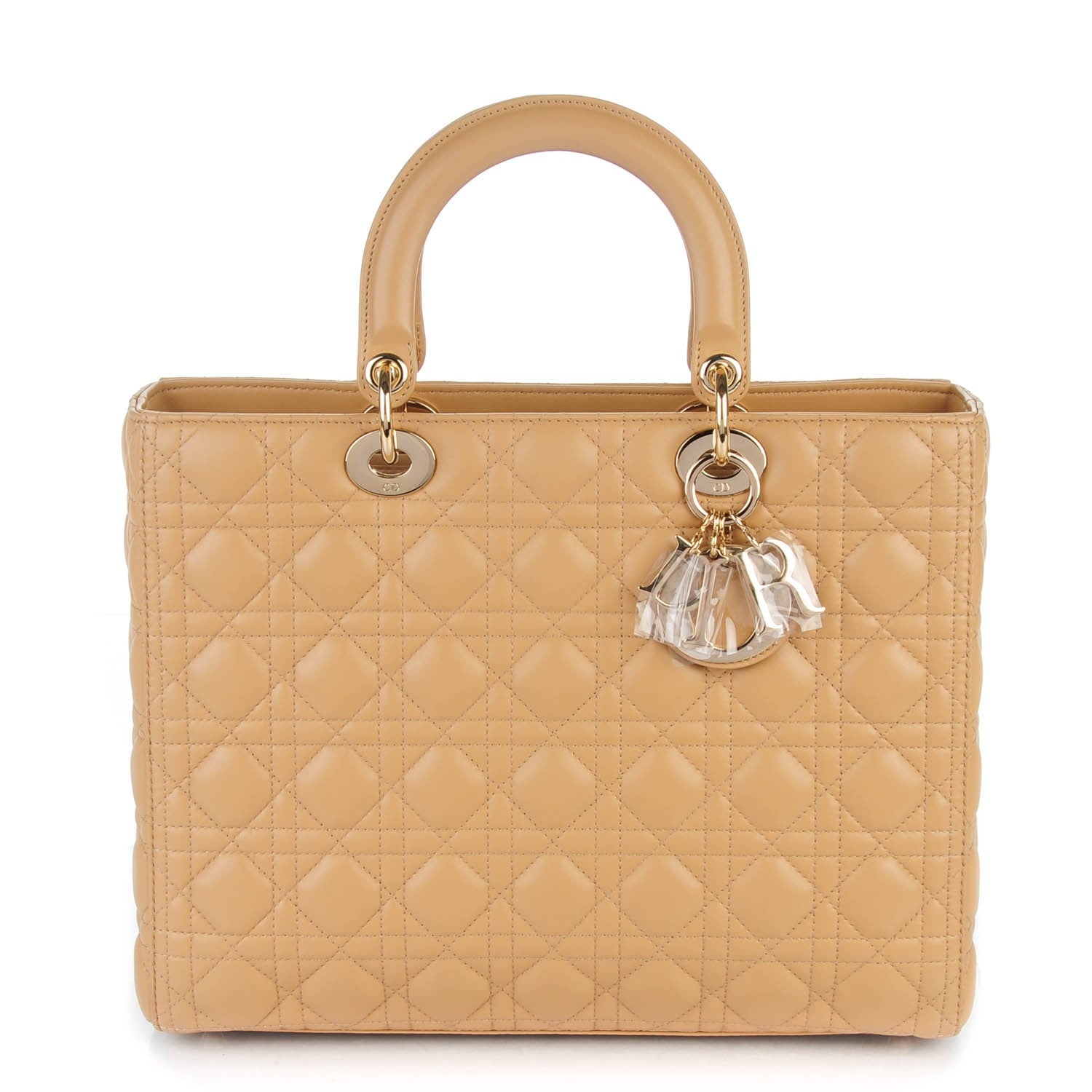Christian Dior Lambskin Cannage Large Lady Dior Beige 1 of 7