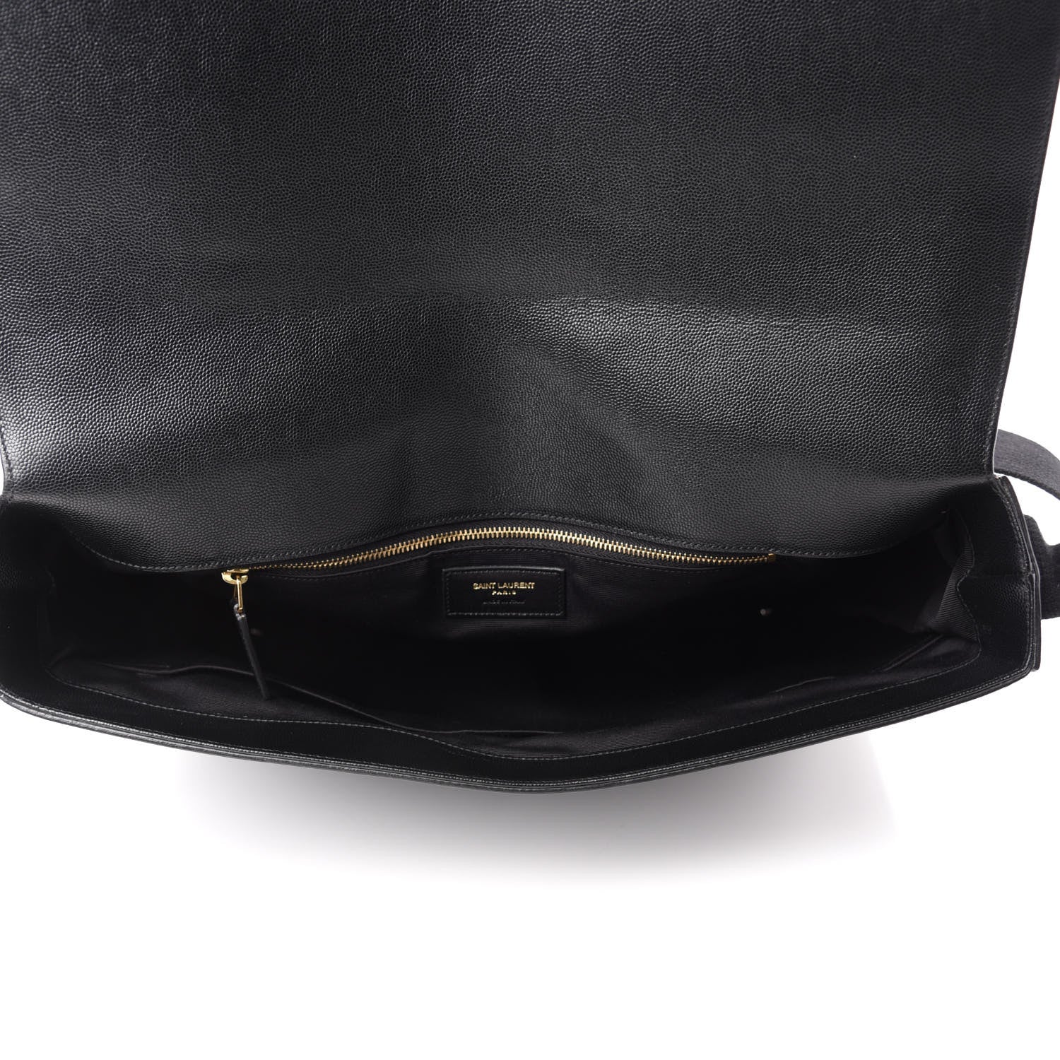 Saint Laurent Grain De Poudre Classic Flap Front Messenger Bag Black 5 of 12