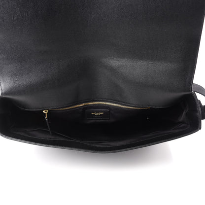Saint Laurent Grain De Poudre Classic Flap Front Messenger Bag Black 5 of 12