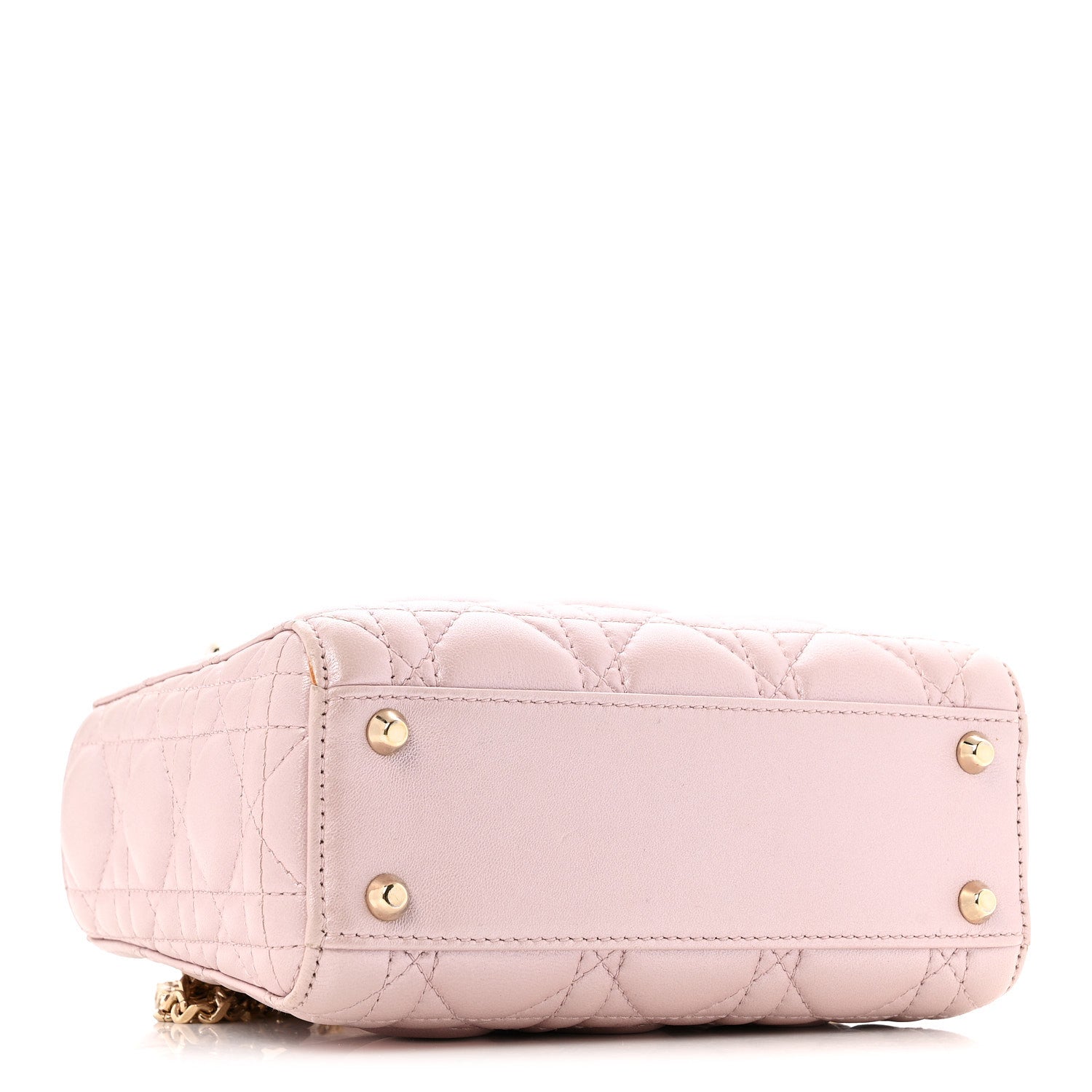 Christian Dior Metallic Lambskin Cannage Mini Lady Dior Lotus 4 of 13