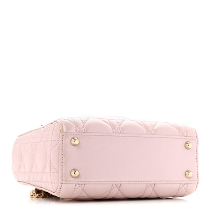 Christian Dior Metallic Lambskin Cannage Mini Lady Dior Lotus 4 of 13