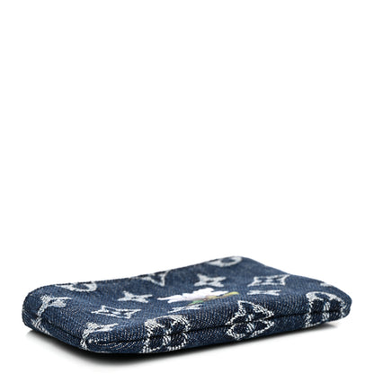 Louis Vuitton Monogram Denim Flowers Key Pouch Blue 4 of 7