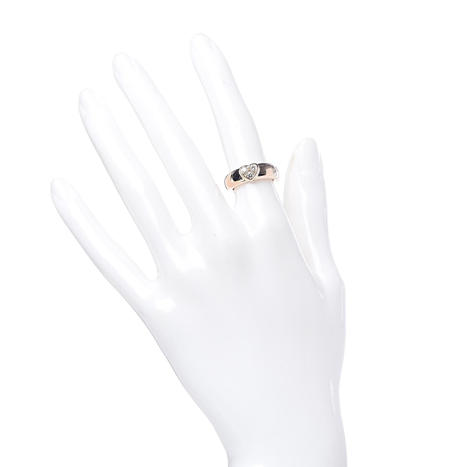 Tiffany 18K Rose Gold Diamond Heart Engraved Band Ring 48 4.5 2 of 5