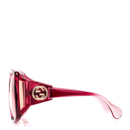 Gucci Acetate Round Sunglasses GG0875S Burgundy Orange 3 of 9
