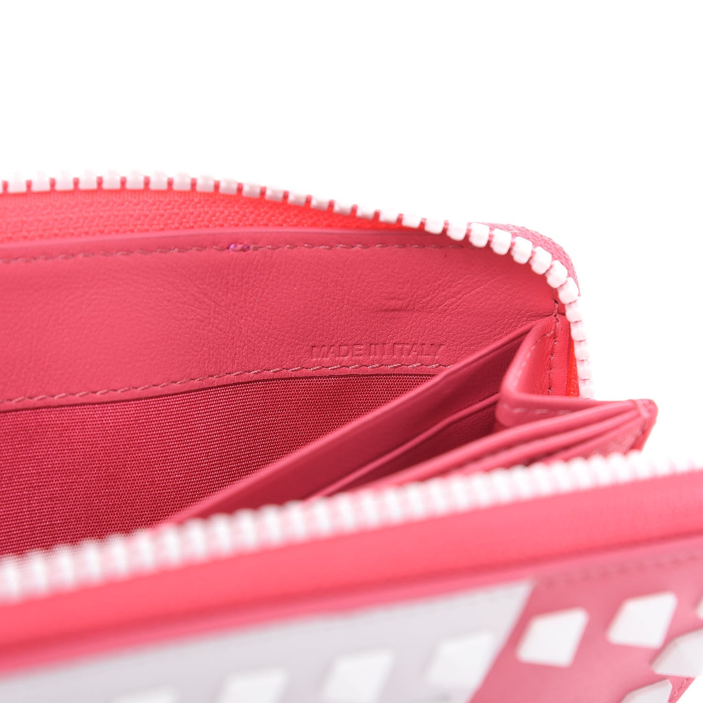 Vitello Colorblock Free Rockstud Zip Around Wallet Shadow Pink White