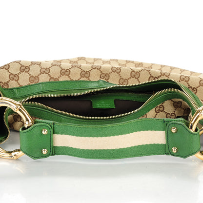 Gucci Monogram Web Bamboo Ring Hobo Green 8 of 8