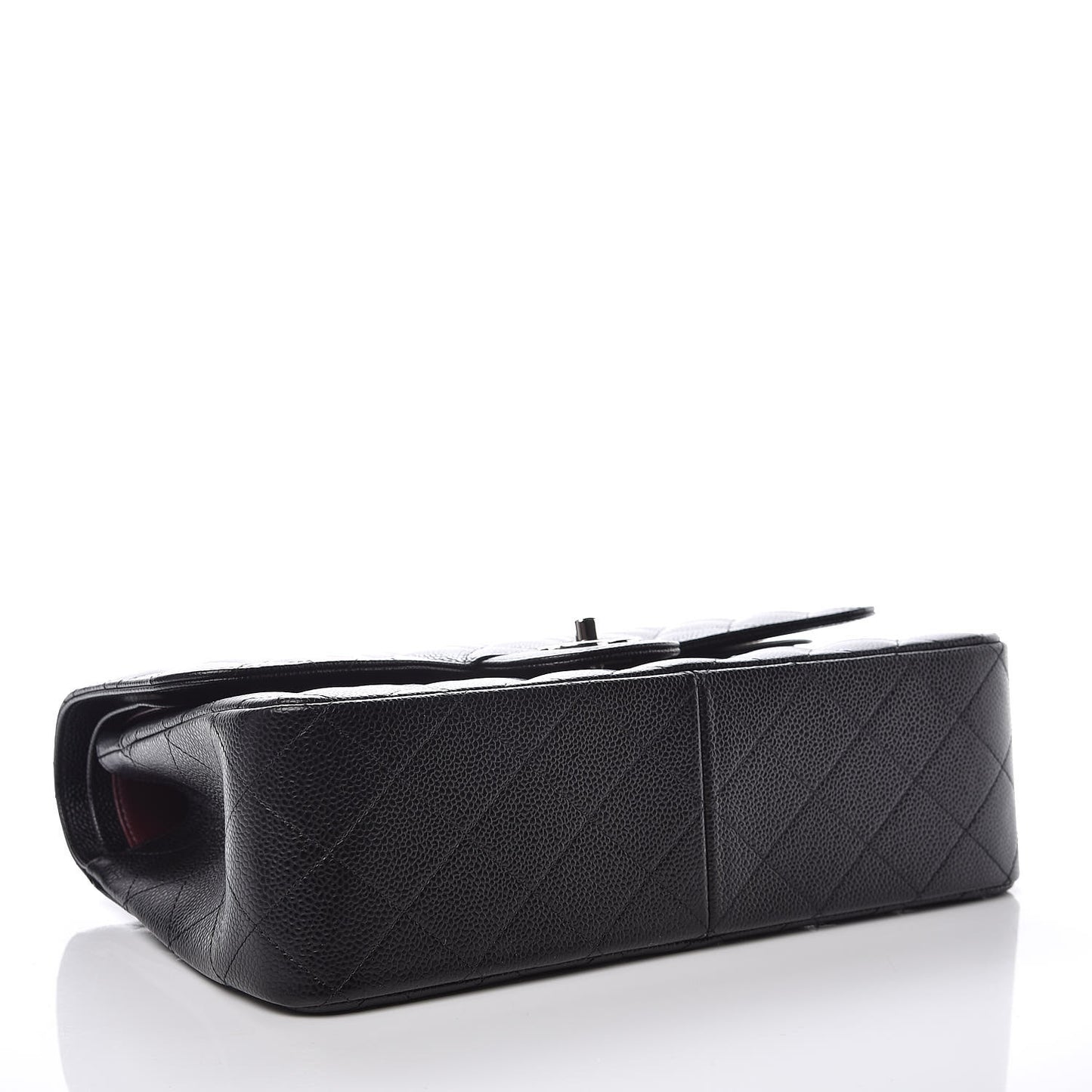 Caviar Quilted Jumbo Double Flap Black