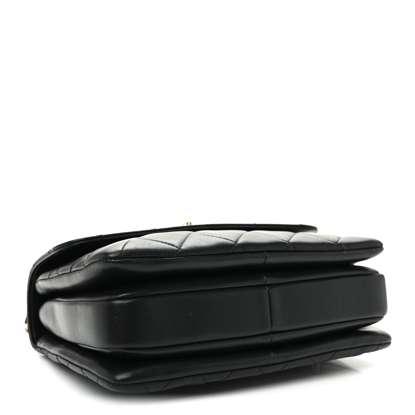 Lambskin Quilted Small Trendy CC Dual Handle Flap Bag Black