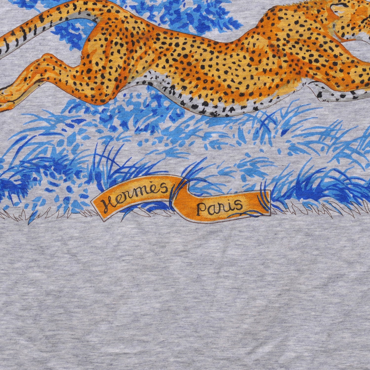 Hermes Cotton Guepards T-Shirt Scarf Gris 3 of 7