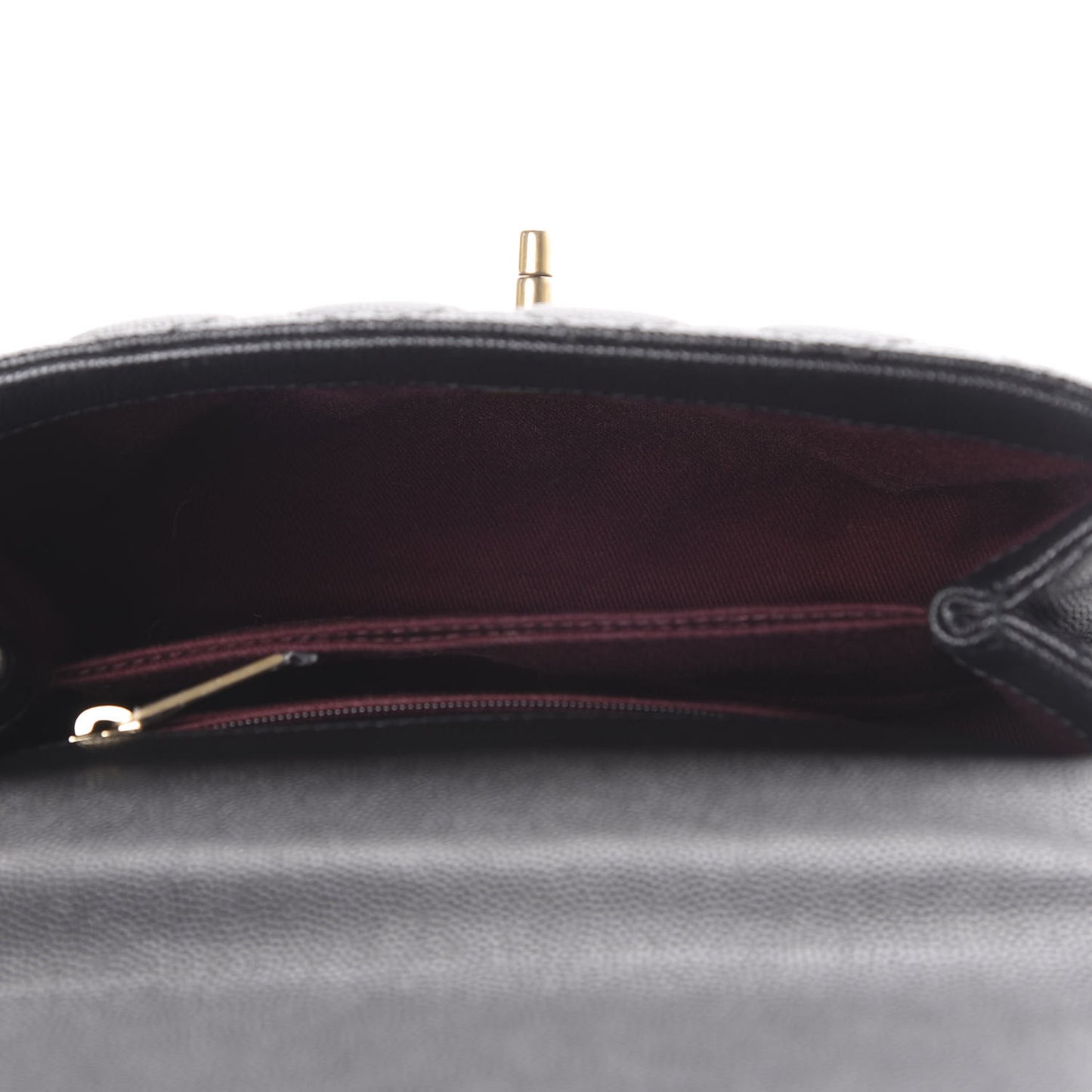 Caviar Quilted Mini Coco Handle Flap Black