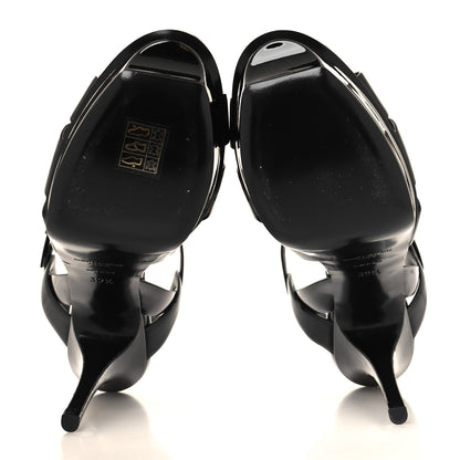 Saint Laurent Patent Tribute 75 Platform Sandals 39.5 Black 5 of 9
