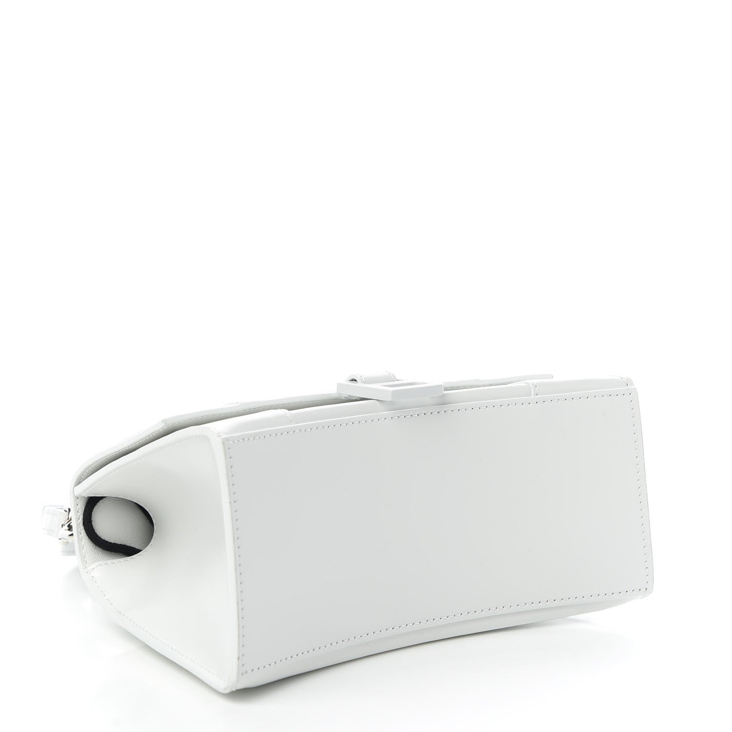 Balenciaga Shiny Box Calfskin Tonal B Small Hourglass Top Handle Bag White 4 of 11