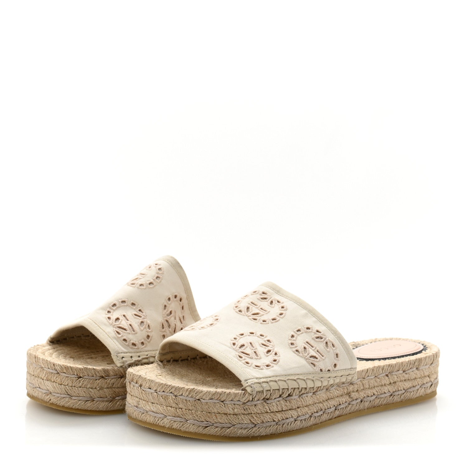Gucci Canvas Interlocking G Damita Espadrille Sandals 37 Natural 4 of 9