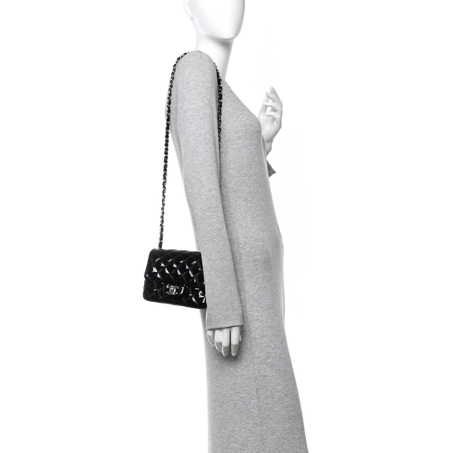 Chanel Patent Calfskin Quilted Mini Square Flap Black 2 of 10