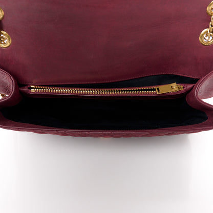 Saint Laurent SAINT LAURENT Calfskin Mixed Matelasse Triquilt Large Monogram Envelope Satchel Oxblood 5 of 14