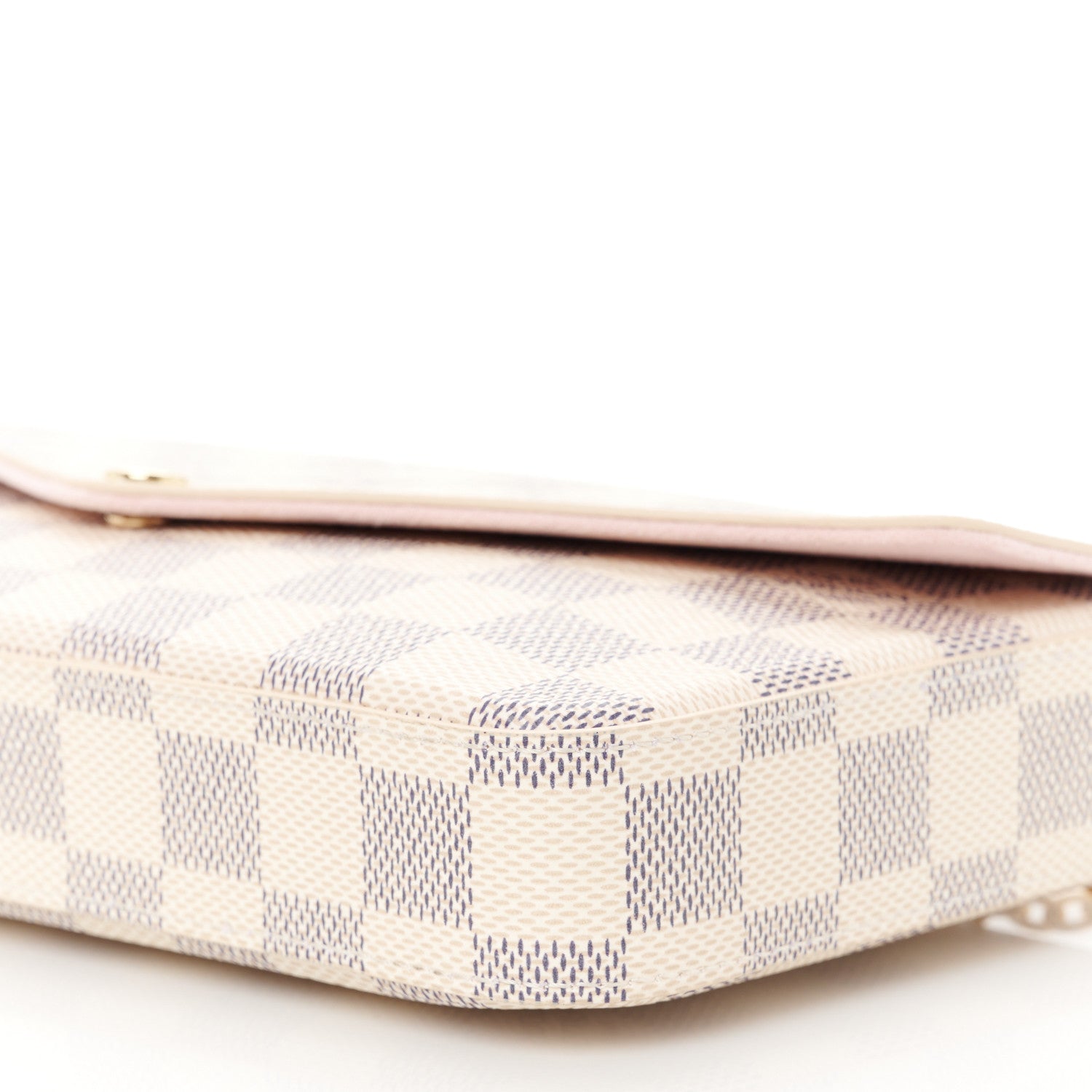 Louis Vuitton Damier Azur Pochette Felicie Chain Wallet Rose Ballerine 14 of 14