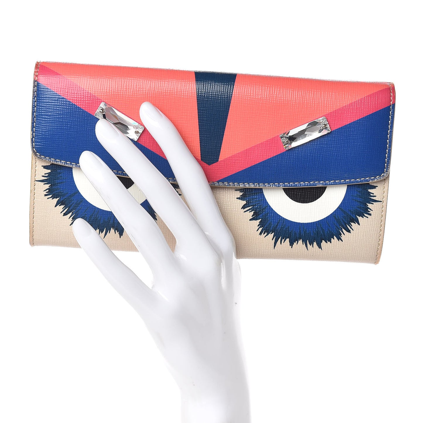 Vitello Elite Crystal Eye Monster Simply Continental Wallet Bellini Multicolor