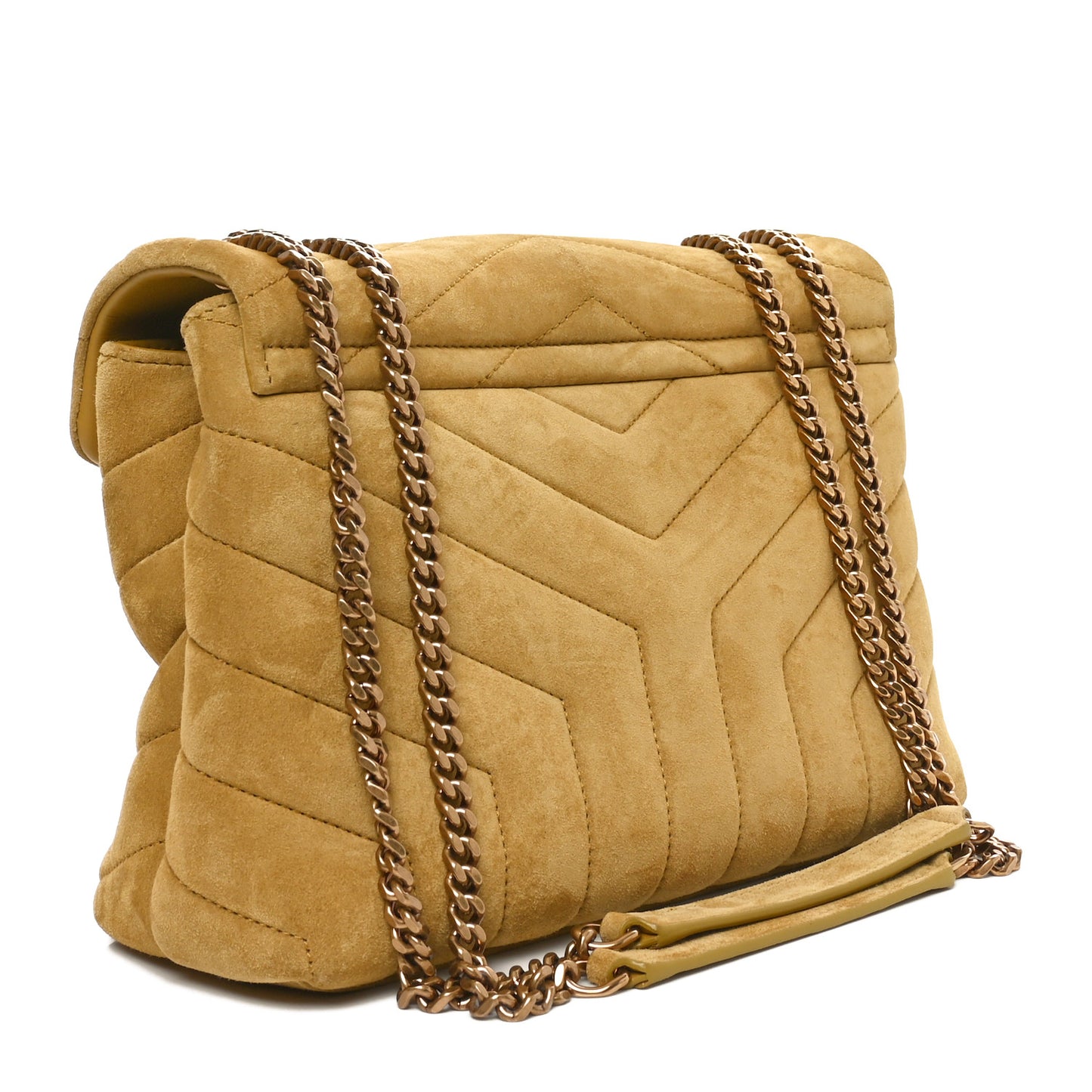Suede Y Quilted Monogram Small Loulou Shoulder Bag Chartreuse