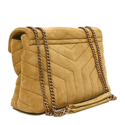 Saint Laurent Suede Y Quilted Monogram Small Loulou Shoulder Bag Chartreuse 3 of 10