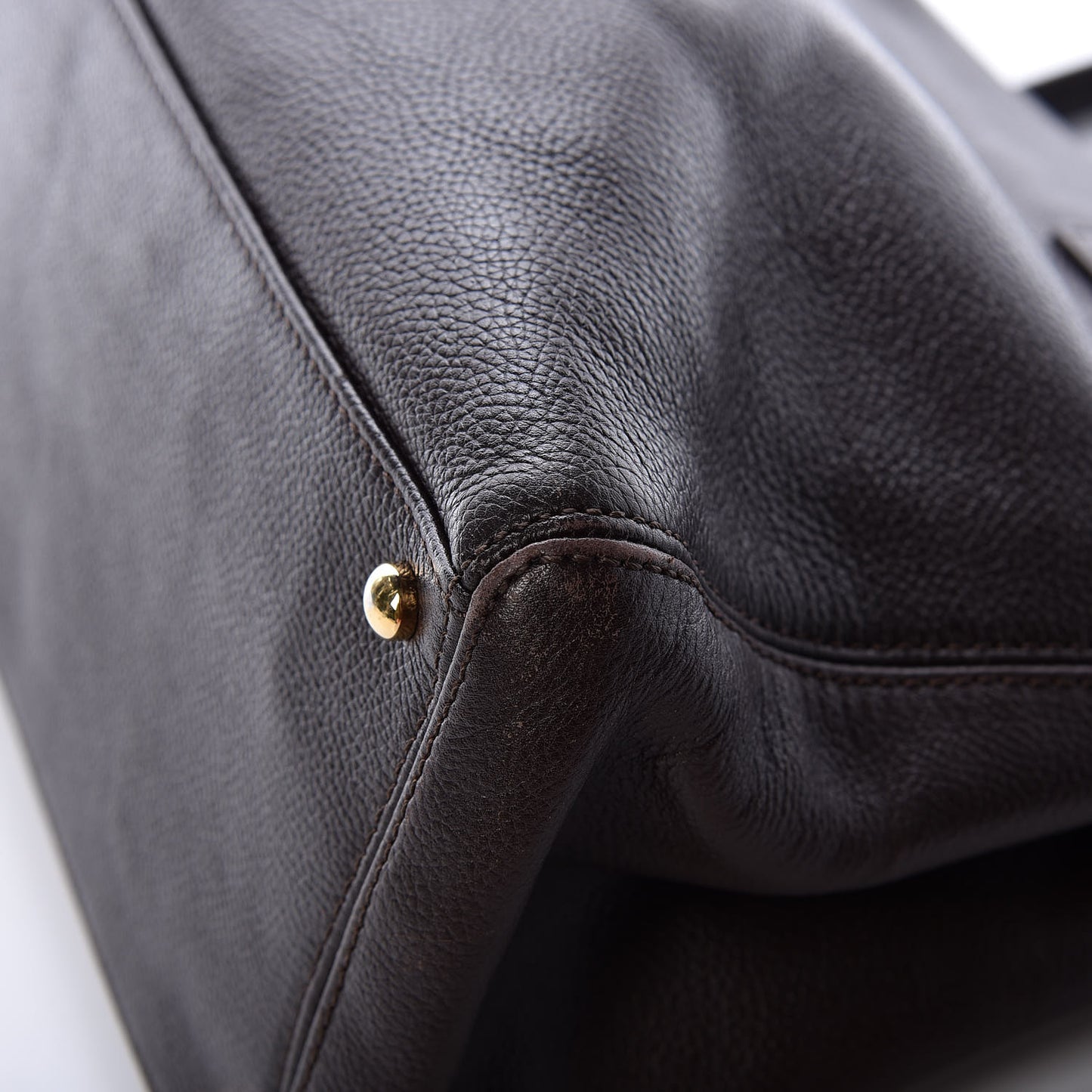 Calfskin Cerf Executive Shopper Tote Brown