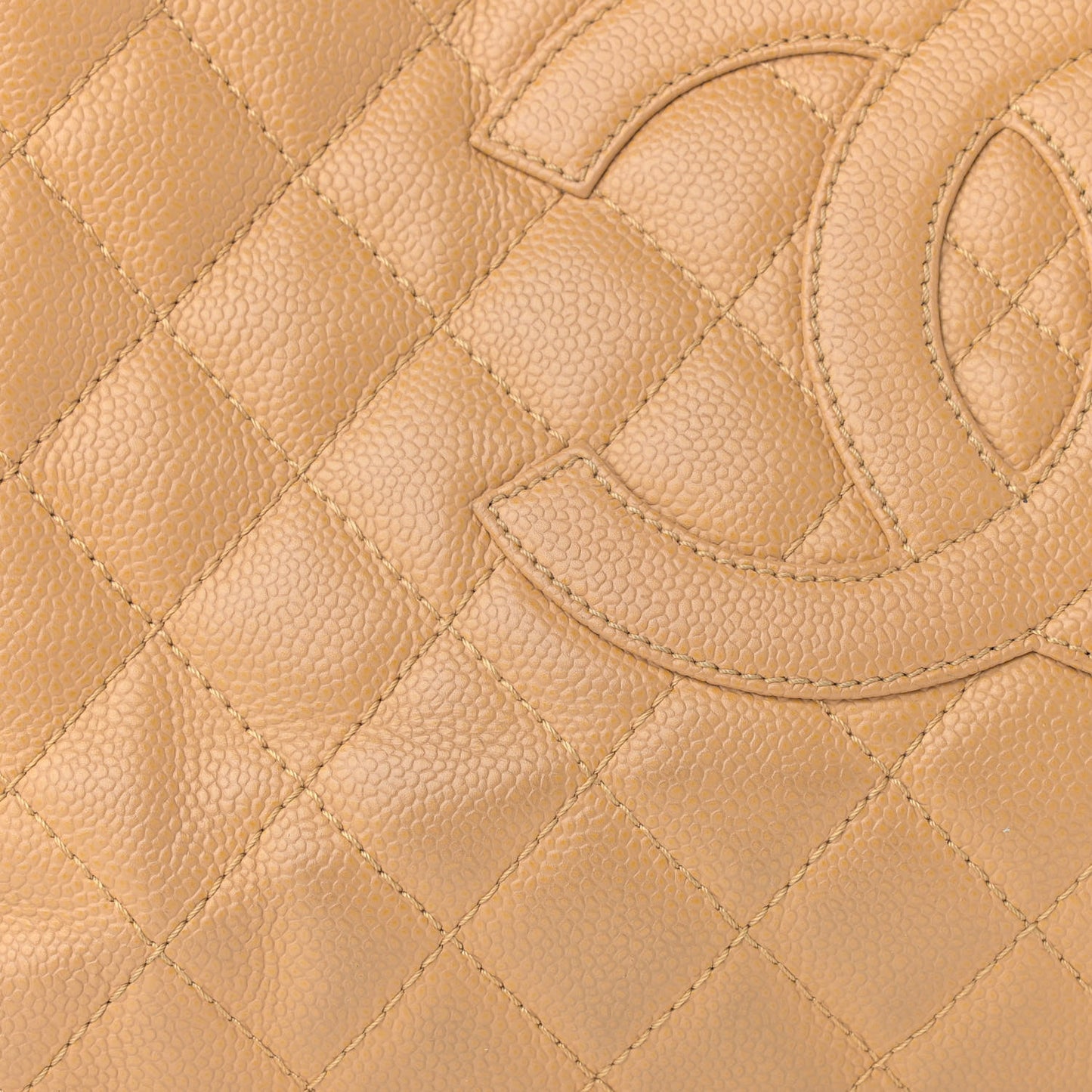 Caviar Quilted Grand Shopping Tote GST Beige