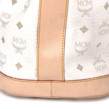 MCM Visetos Drawstring Bucket Bag White 13 of 15