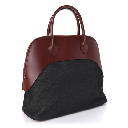 Hermes Toile Vache Hunter Paddock Bolide 35 Grey Rouge H 3 of 10