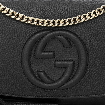 Gucci Pebbled Calfskin Medium Soho Flap Crossbody Black 8 of 11
