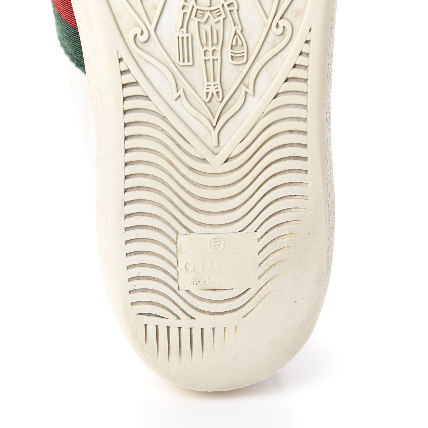 Gucci Calfskin Ayers Bee Embroidered Womens Ace Sneakers 35 White Green 8 of 12