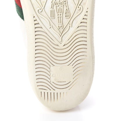 Gucci Calfskin Ayers Bee Embroidered Womens Ace Sneakers 35 White Green 8 of 12