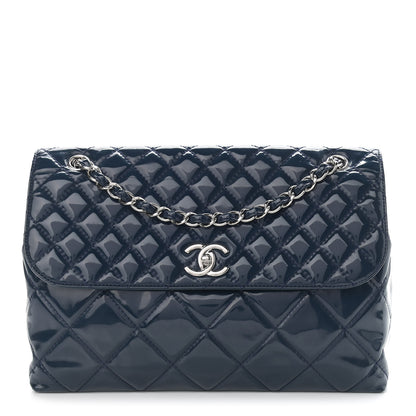 Chanel Vinyl Quilted In the Business Flap Bag Navy Blue 1 of 12
