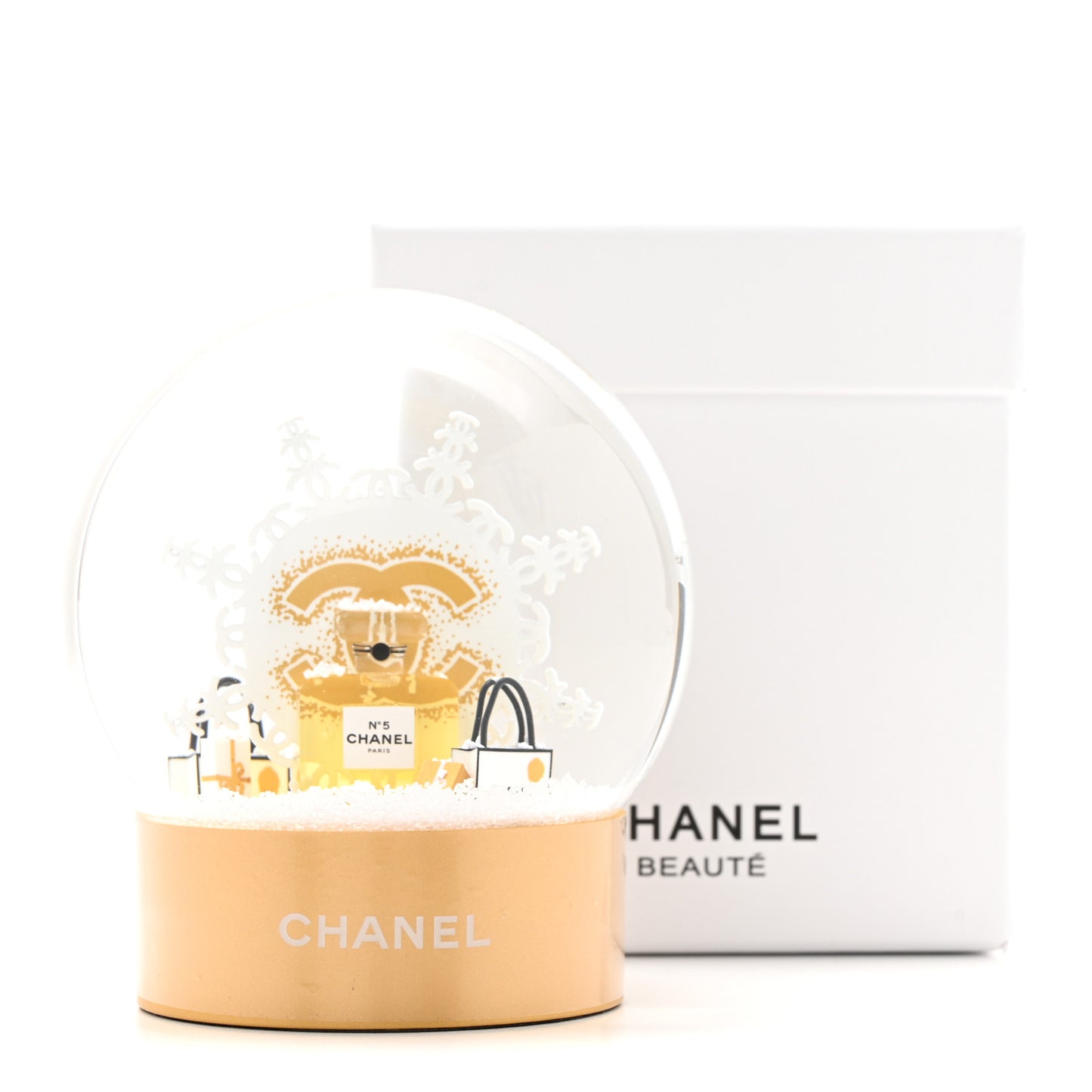 Glass N°5 Perfume Bottle Snow Globe