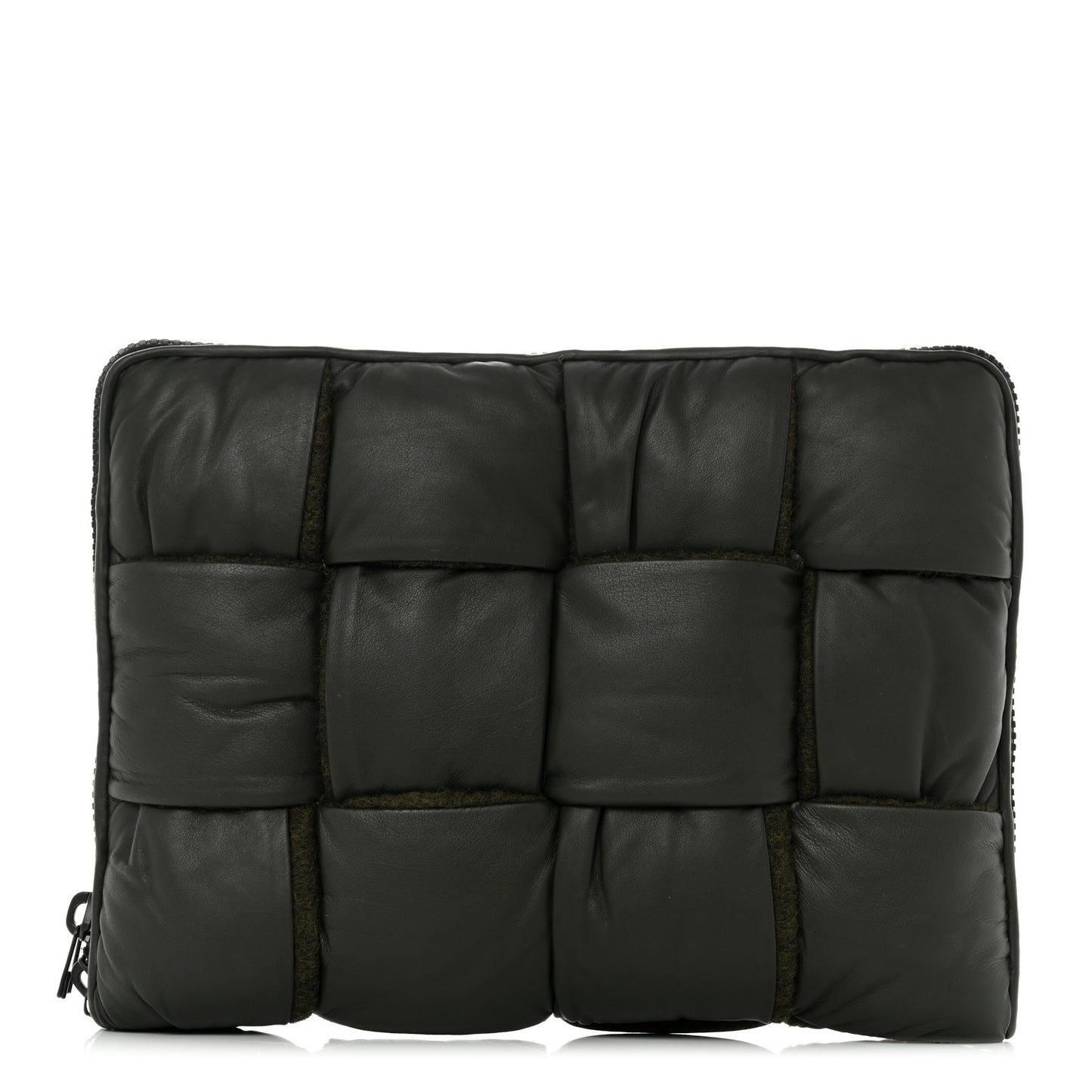 Calfskin Maxi Intrecciato Puffy Laptop Pouch Camping