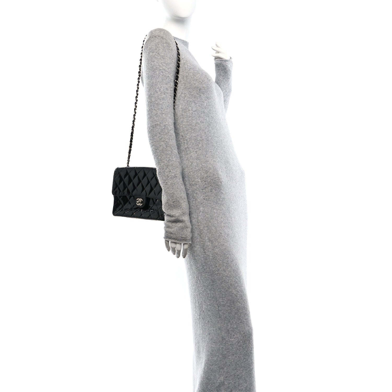 Chanel Patent Quilted Medium Single Flap Black 2 of 10