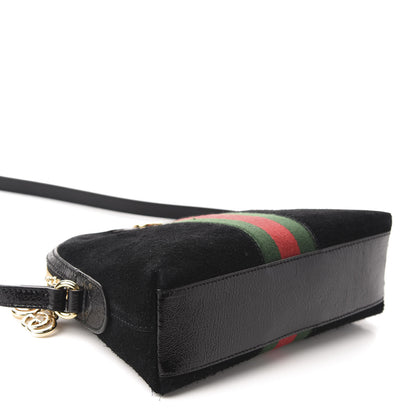 Gucci Suede Patent Web GG Small Ophidia Dome Shoulder Bag Black 4 of 10