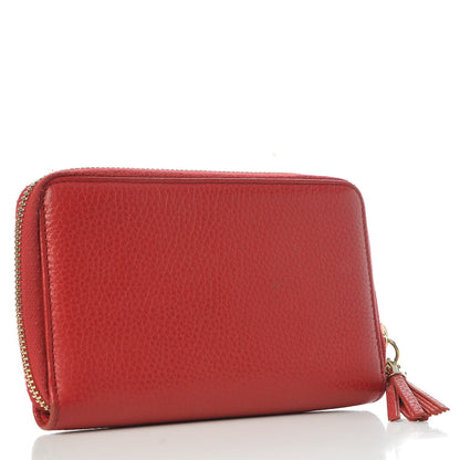 Gucci Pebbled Calfskin Medium Soho Zip Around Wallet Red 3 of 7
