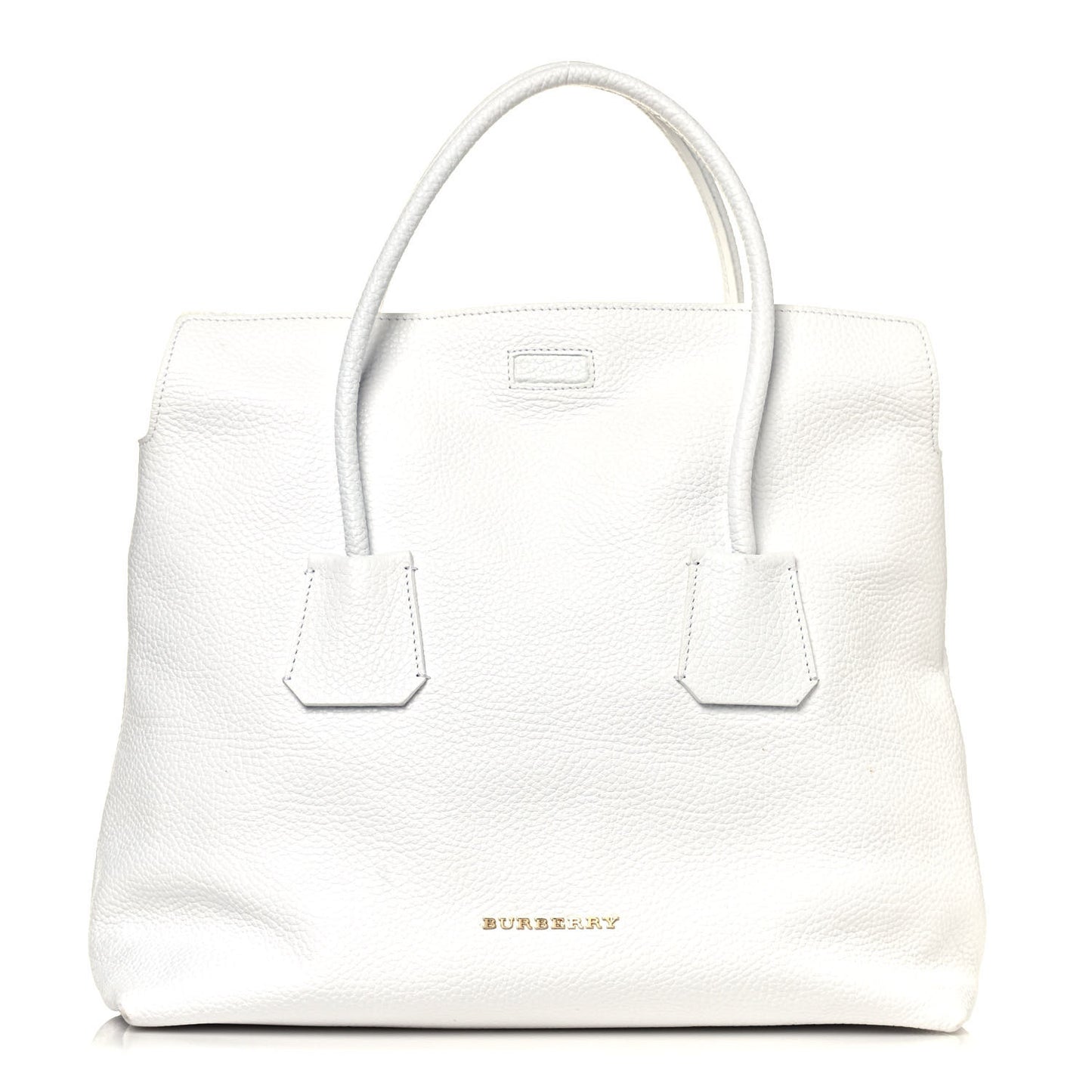 London Grainy Calfskin Medium Baynard Tote White