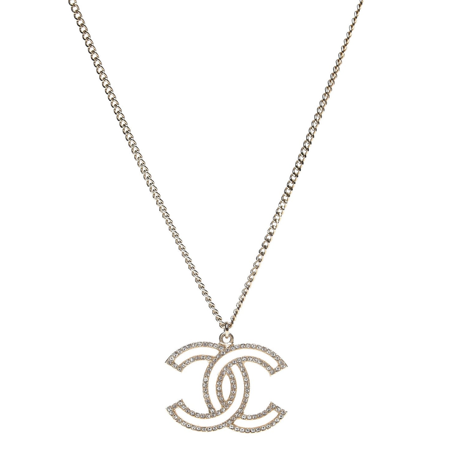 Crystal CC 100 Anniversary Necklace Gold