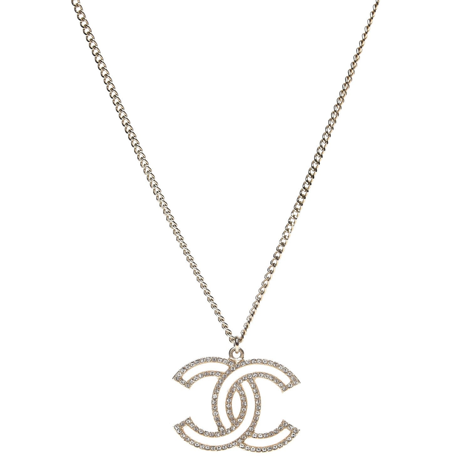 Chanel Crystal CC 100 Anniversary Necklace Gold 1 of 4