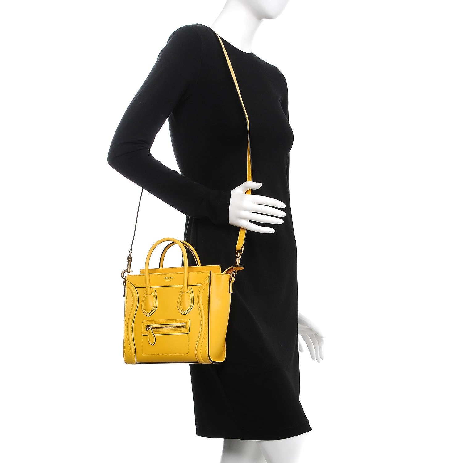 Celine Palmelato Calfskin Nano Luggage Sunflower 2 of 15