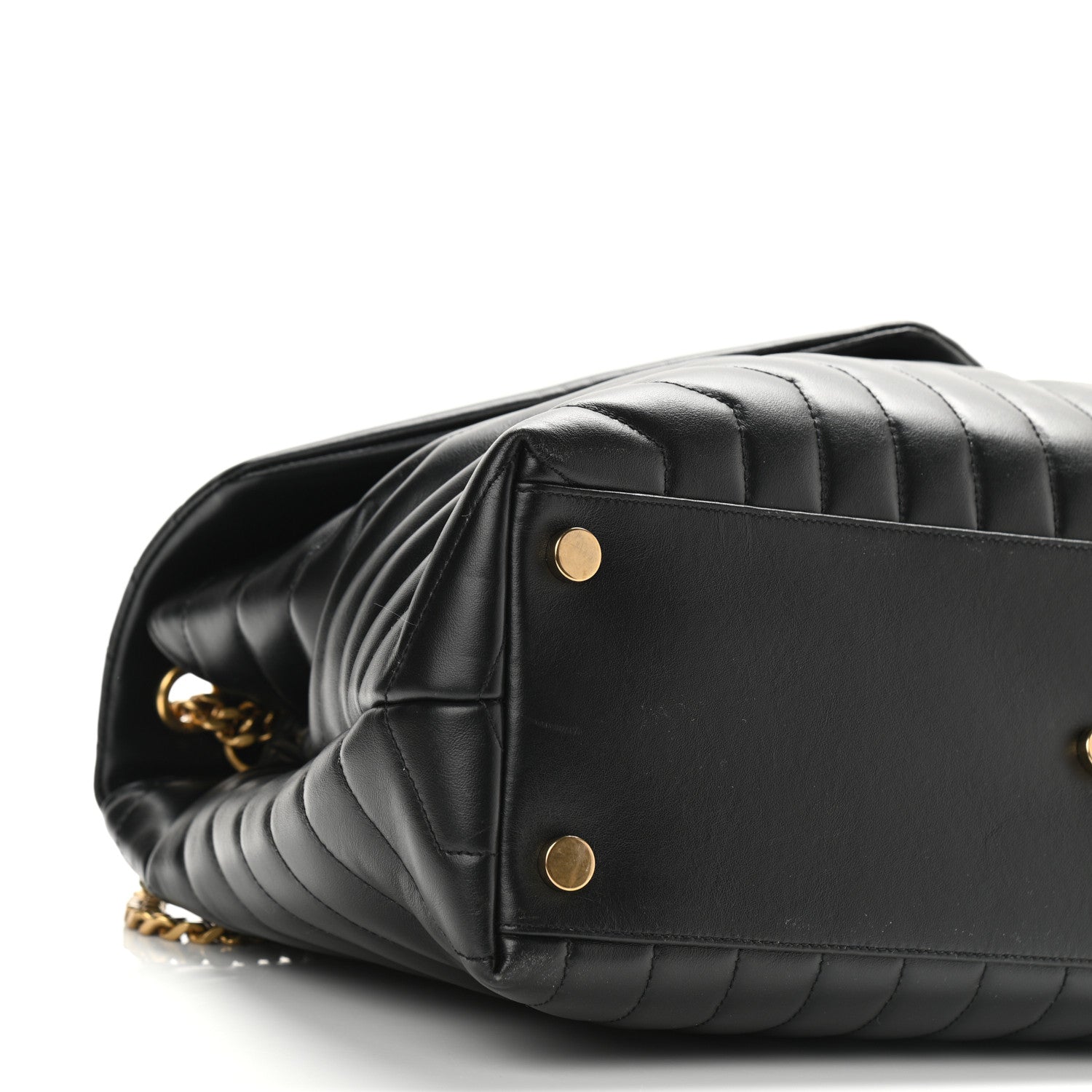 Saint Laurent Calfskin Y Quilted Monogram Large Loulou Chain Satchel Black 8 of 9