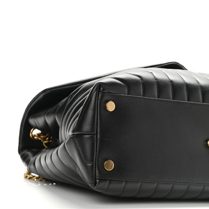 Saint Laurent Calfskin Y Quilted Monogram Large Loulou Chain Satchel Black 8 of 9