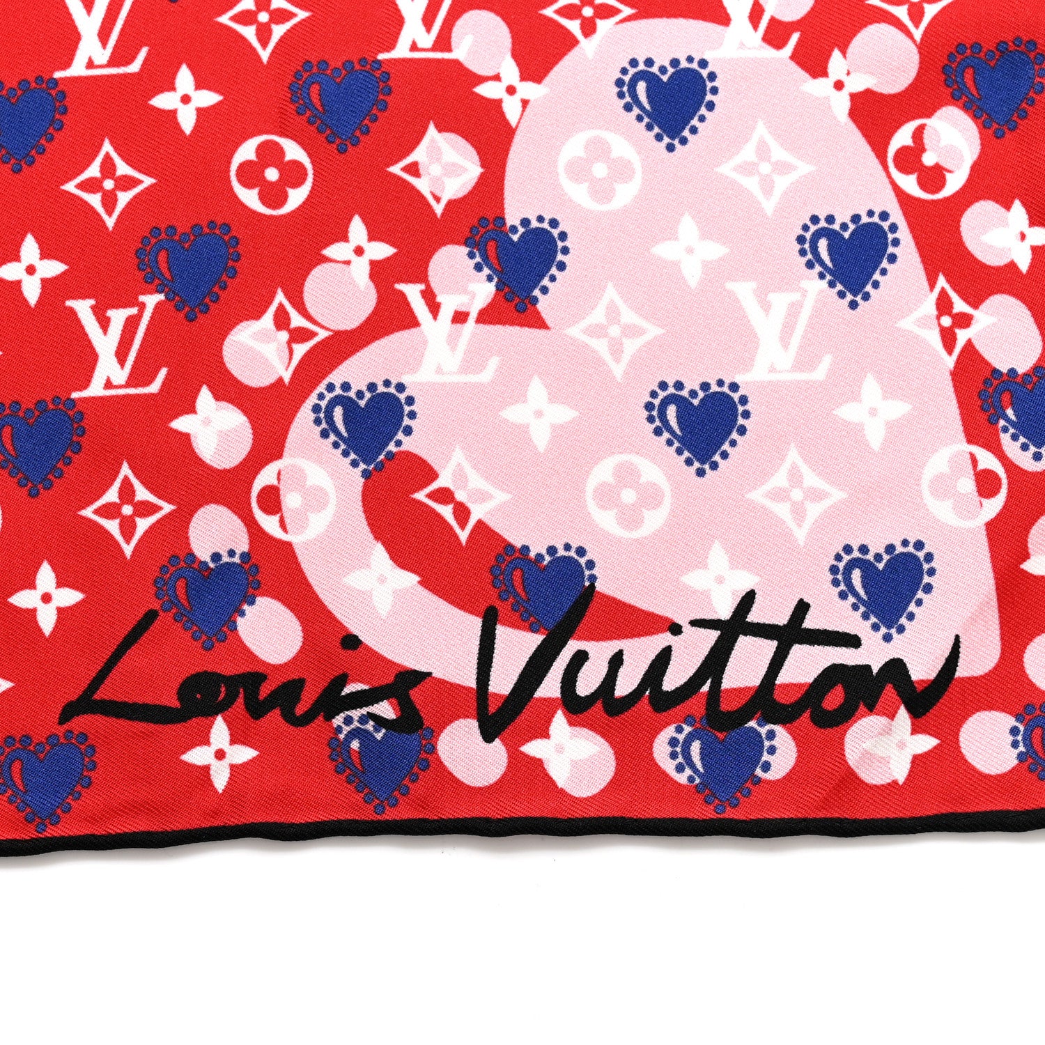 Louis Vuitton Silk I LV U Square 45 Scarf Red 2 of 3
