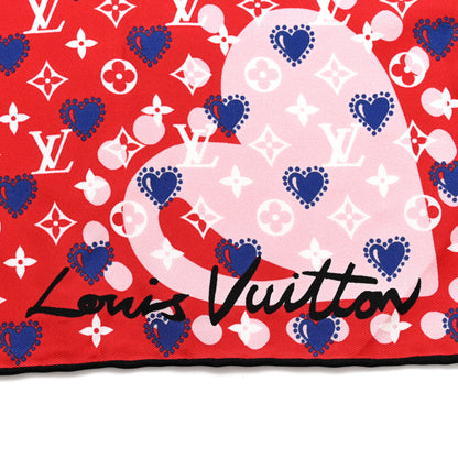 Louis Vuitton Silk I LV U Square 45 Scarf Red 2 of 3