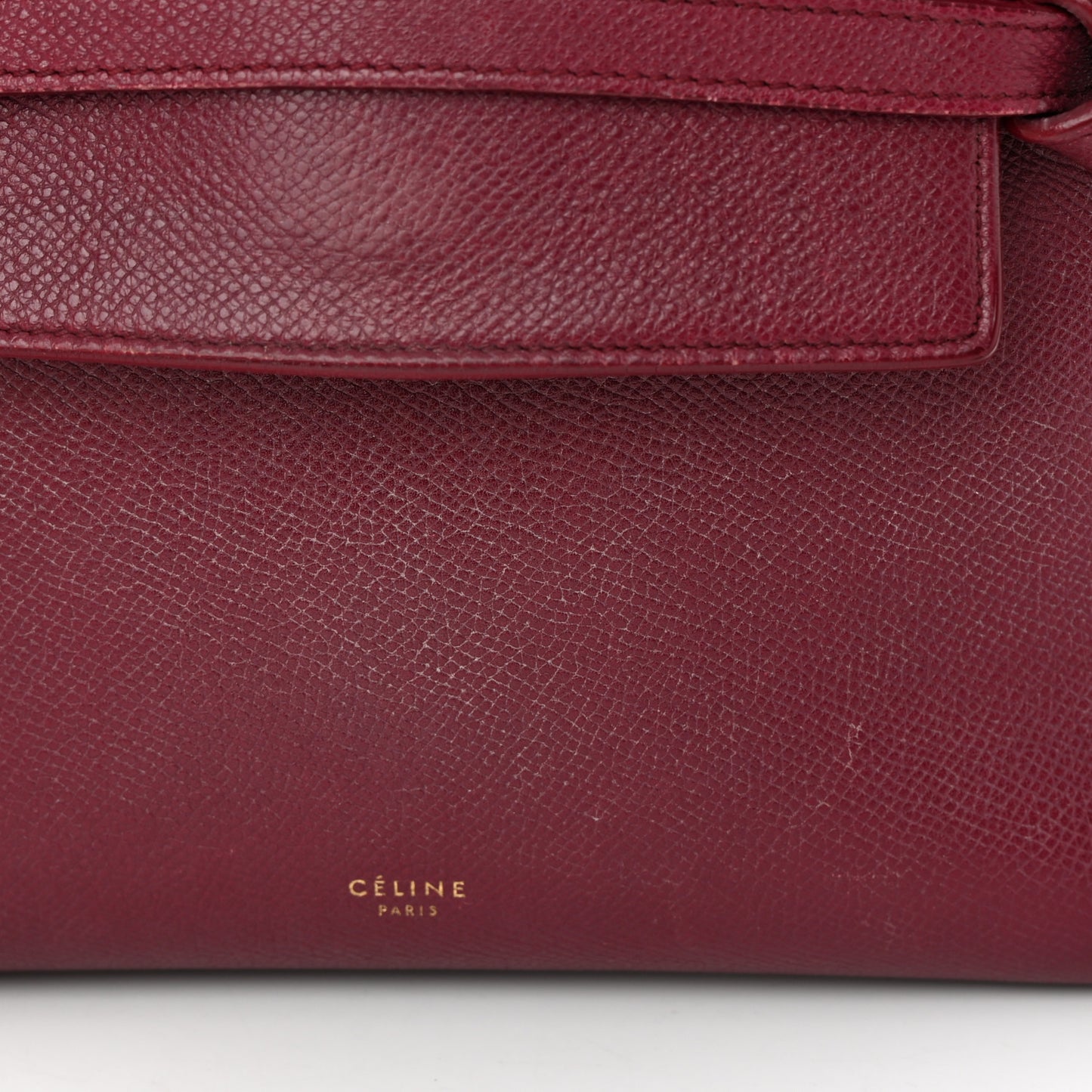 Grained Calfskin Micro Belt Bag Plum