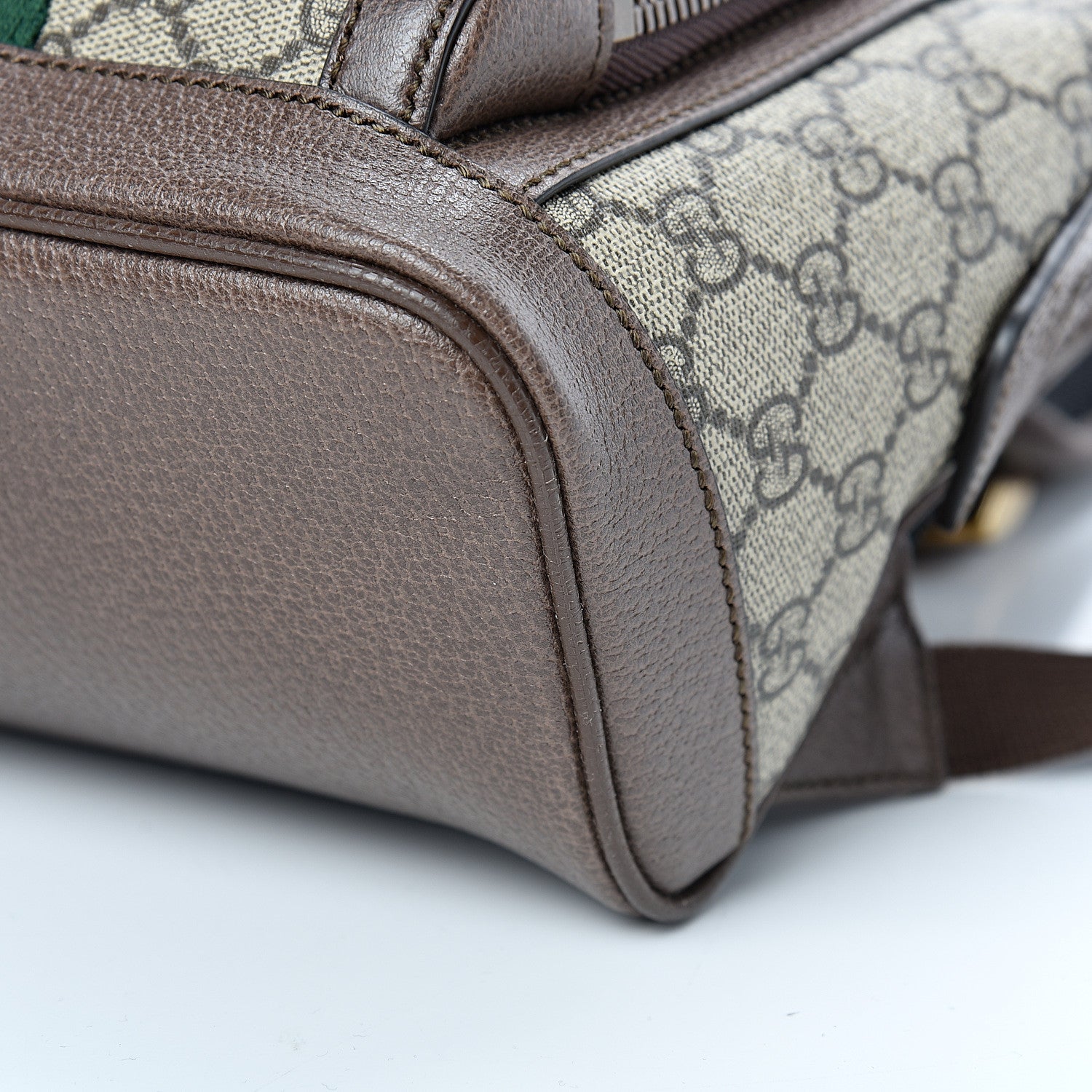 Gucci GG Supreme Monogram Calfskin Web Small Ophidia Day Backpack Beige Ebony New Acero 9 of 10