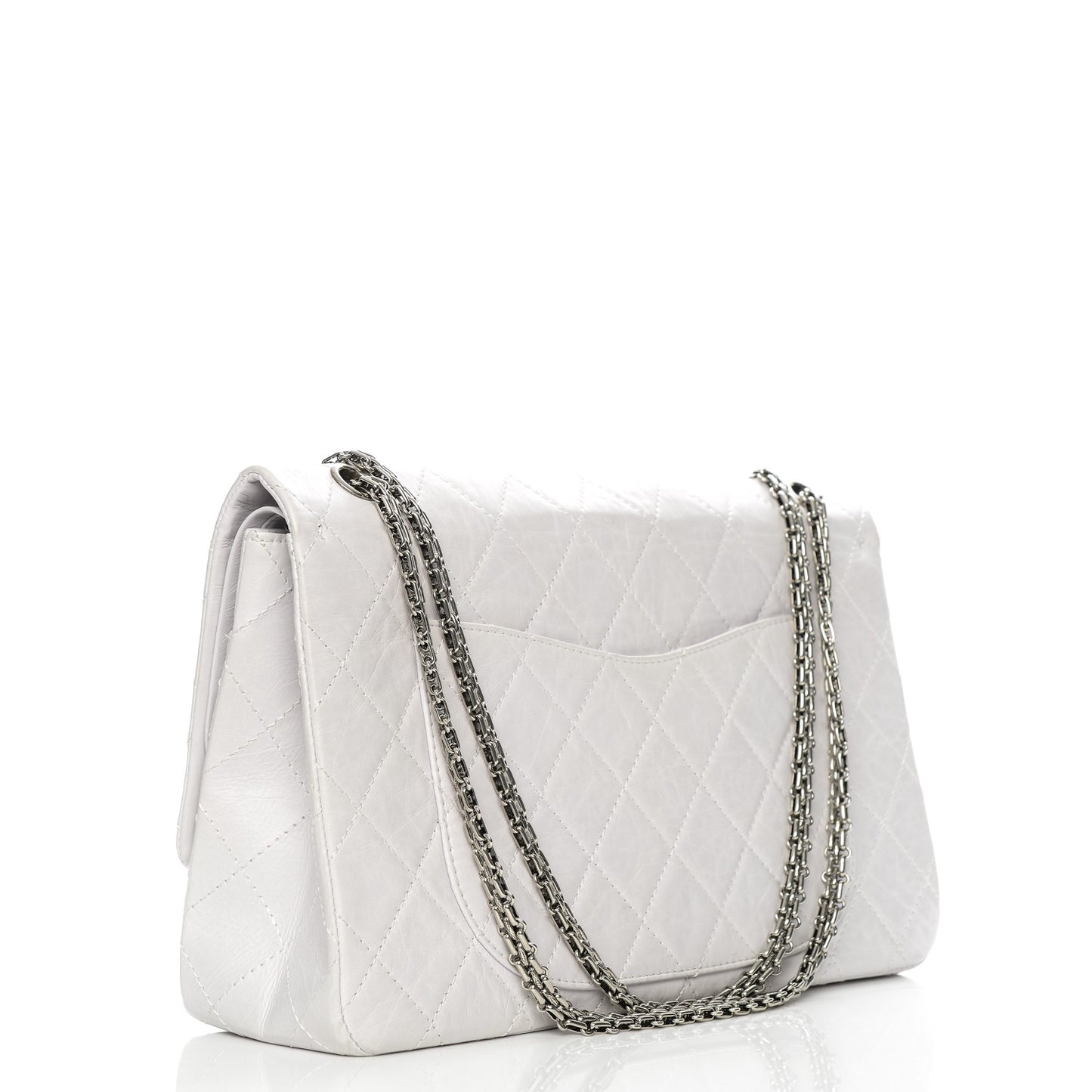 Aged Calfskin Quilted 50th Anniversary 2.55 Reissue 228 Flap White