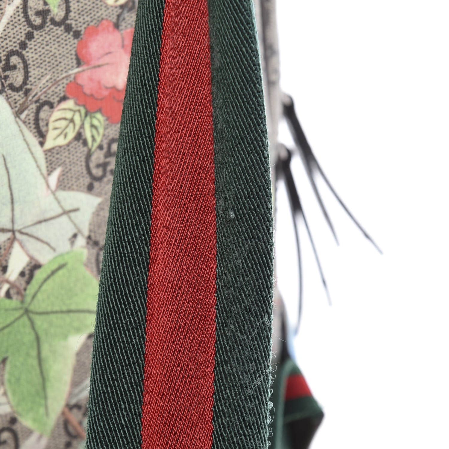 Gucci GG Supreme Monogram Tian Web Small Day Backpack Beige Multicolor New Acero 14 of 17
