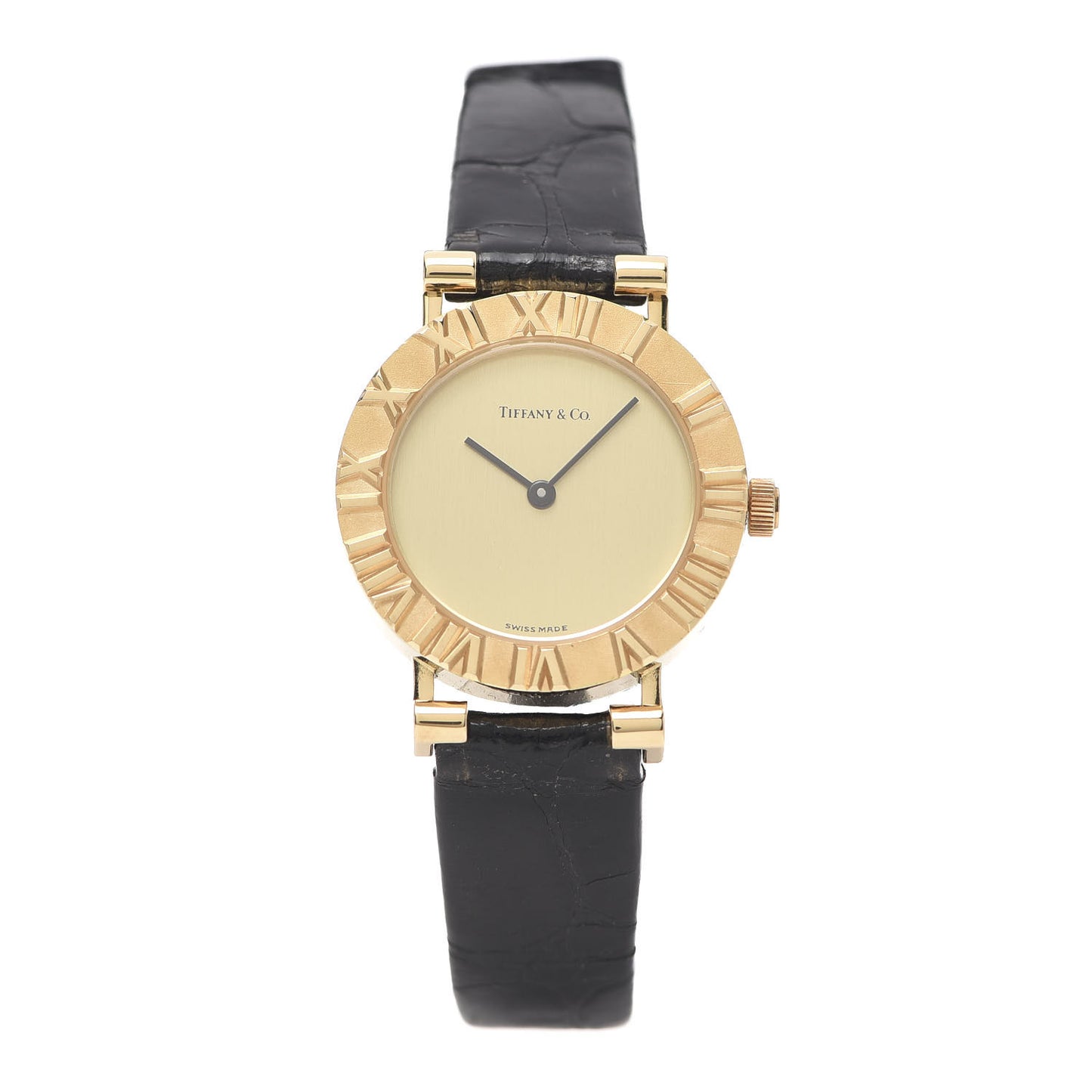 18K Yellow Gold Alligator 24mm Atlas Quartz Watch Gold